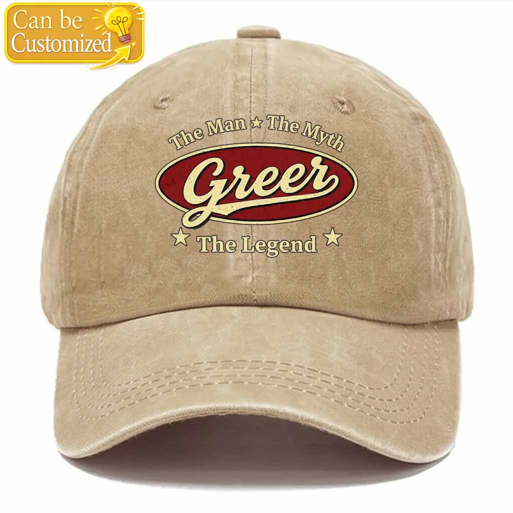 Personalized The Man The Myth The Legend Washed Baseball Cap