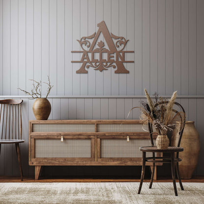 Allen Family Monogram Metal Sign