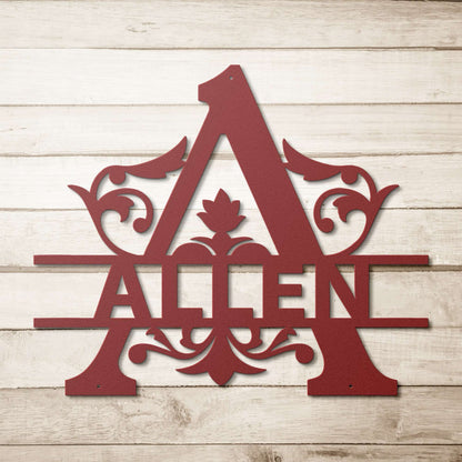 Allen Family Monogram Metal Sign