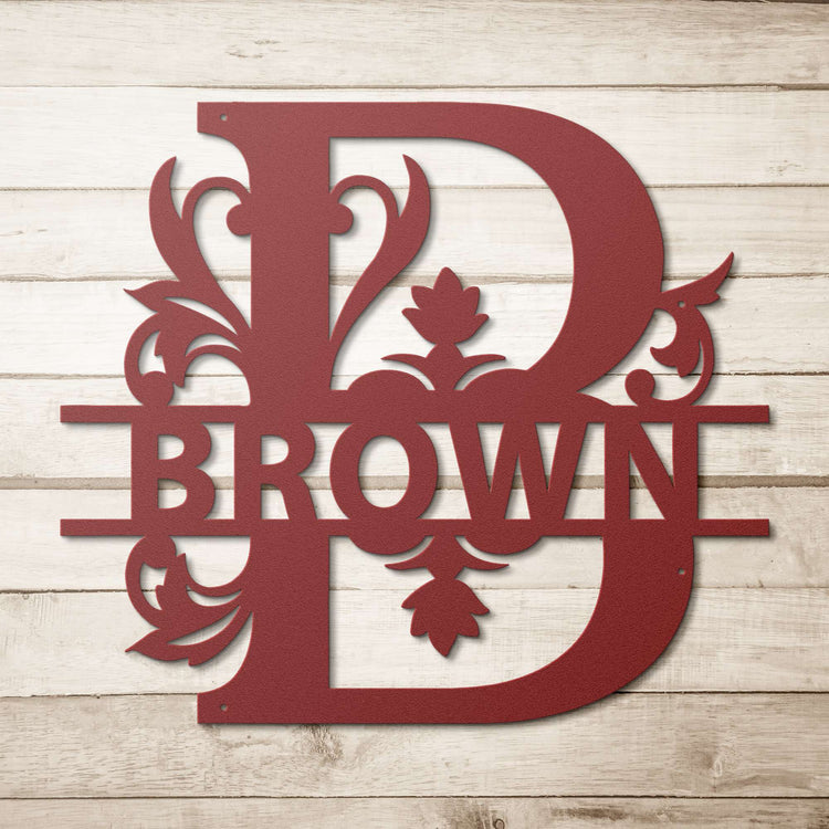 Brown Family Monogram Metal Sign