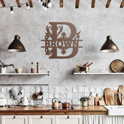 Brown Family Monogram Metal Sign