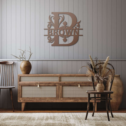 Brown Family Monogram Metal Sign