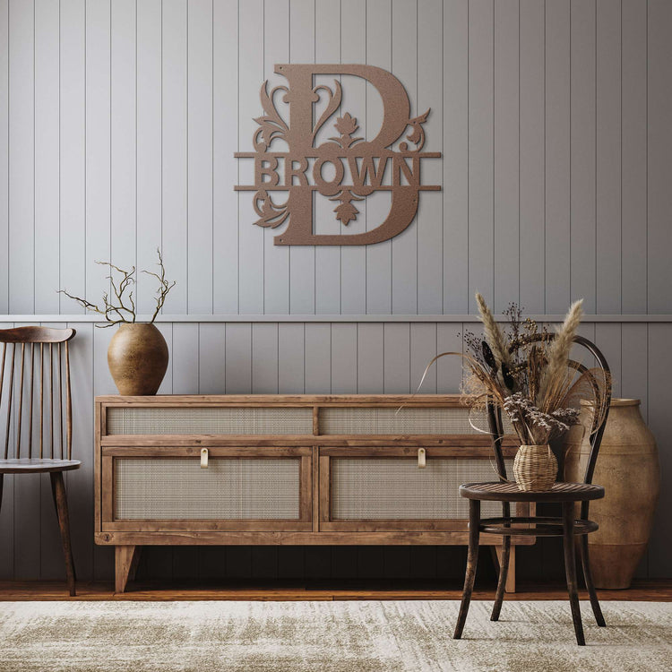 Brown Family Monogram Metal Sign