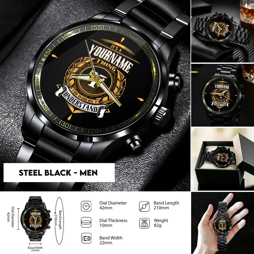 Personalized Last Name Watch – “It’s a [Name] Thing” Custom Gift for Men