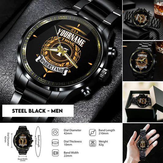 Personalized Last Name Watch – “It’s a [Name] Thing” Custom Gift for Men
