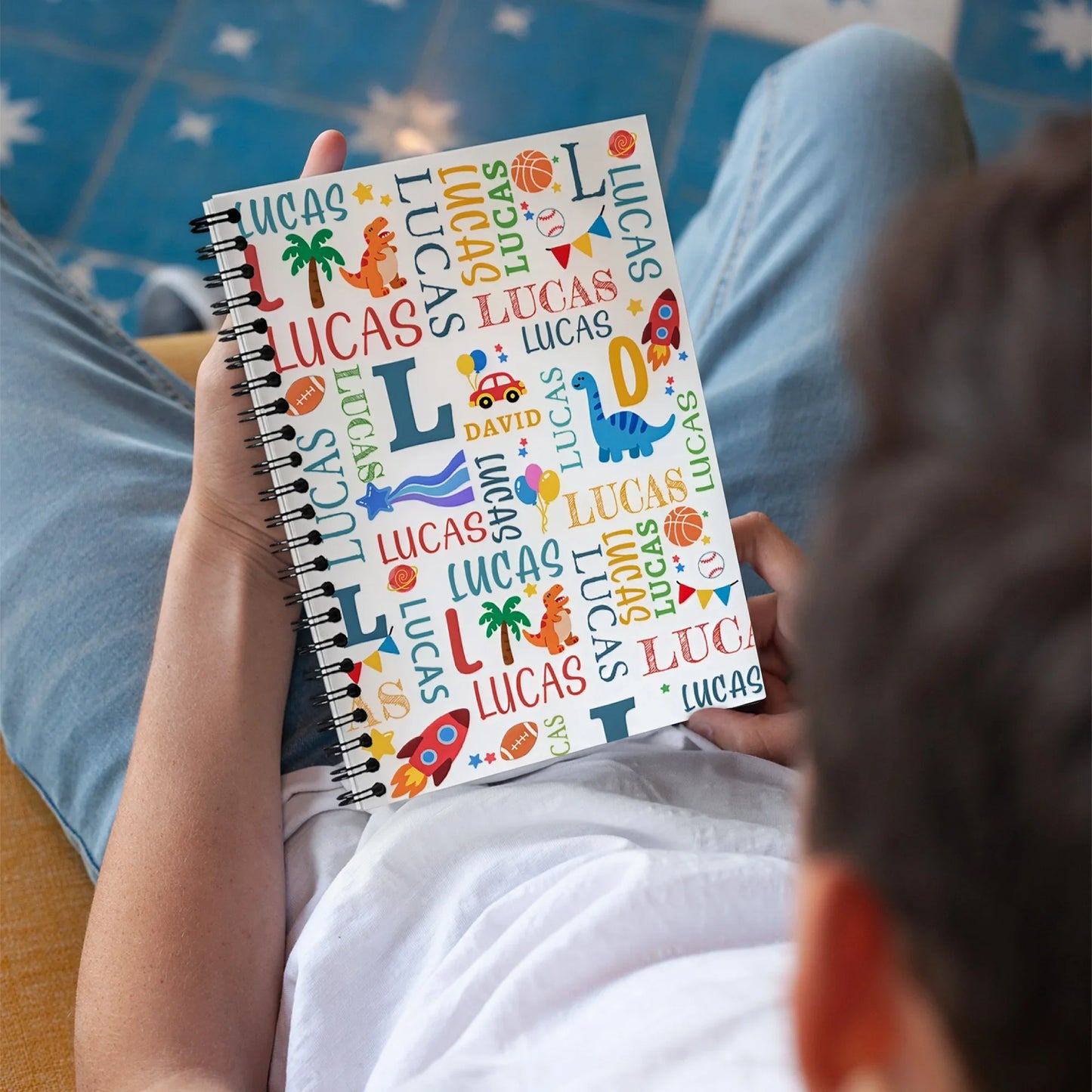 Custom Name Unicorn Dinosaur A5 Notebook – Back to School Gift for Kids
