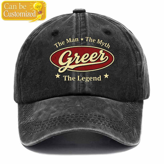 Personalized The Man The Myth The Legend Washed Baseball Cap