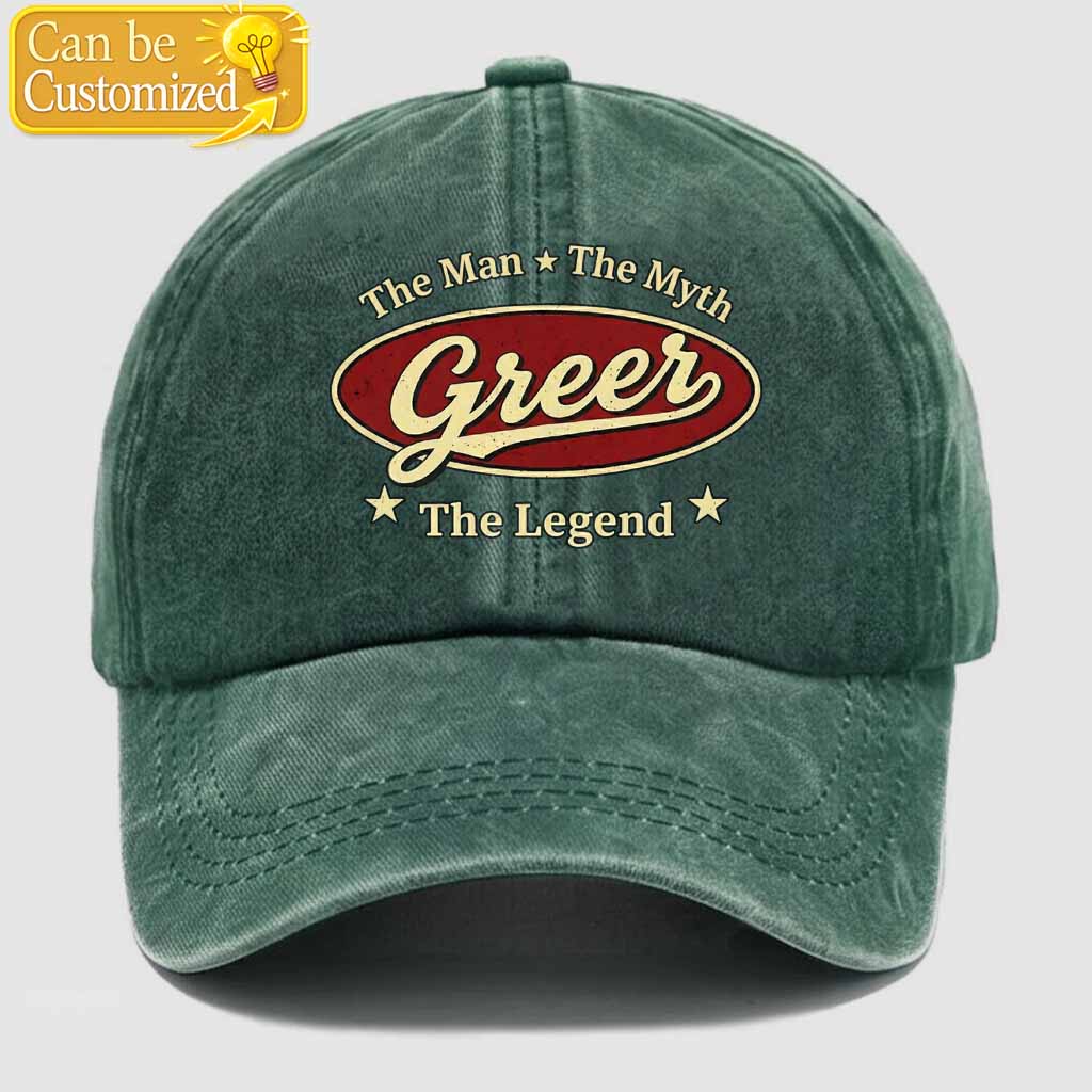 Personalized The Man The Myth The Legend Washed Baseball Cap