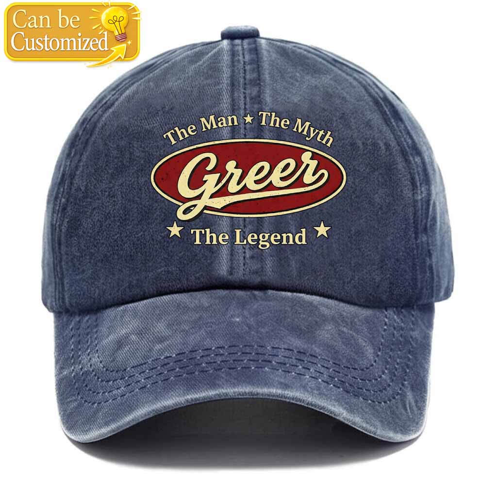 Personalized The Man The Myth The Legend Washed Baseball Cap