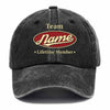Personalized Team Lifetime Member Washed Baseball Cap
