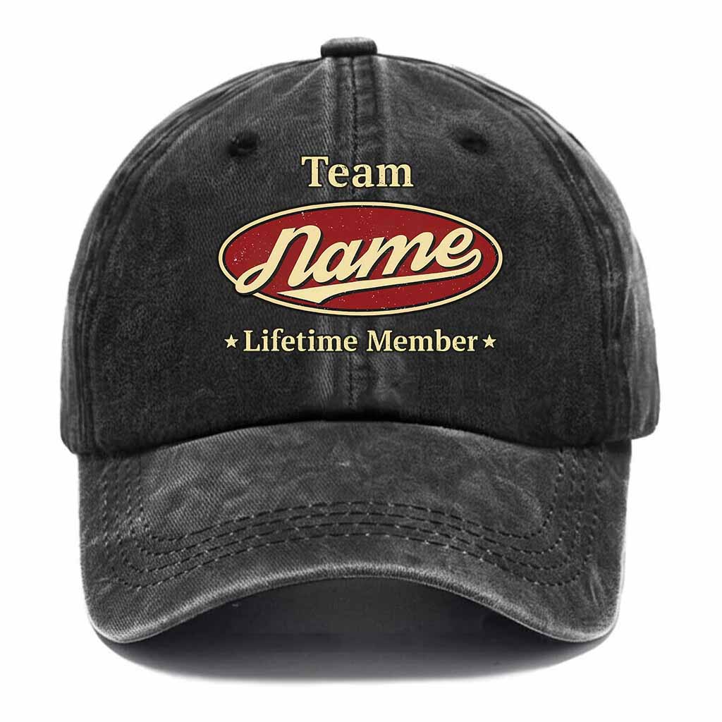 Personalized Team Lifetime Member Washed Baseball Cap
