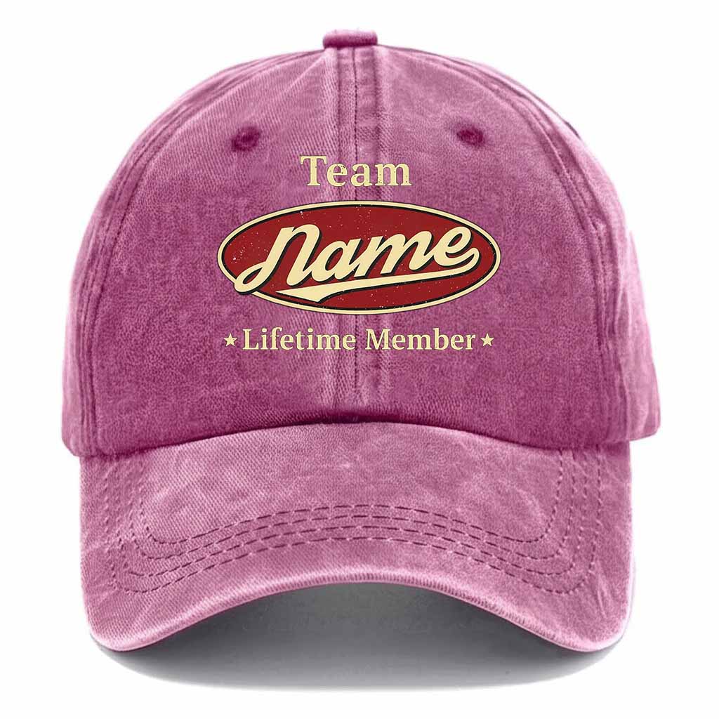 Personalized Team Lifetime Member Washed Baseball Cap