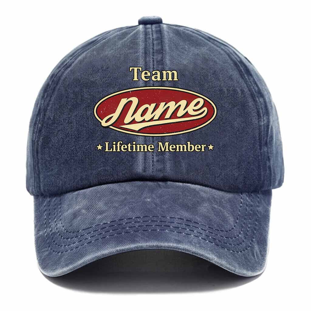 Personalized Team Lifetime Member Washed Baseball Cap