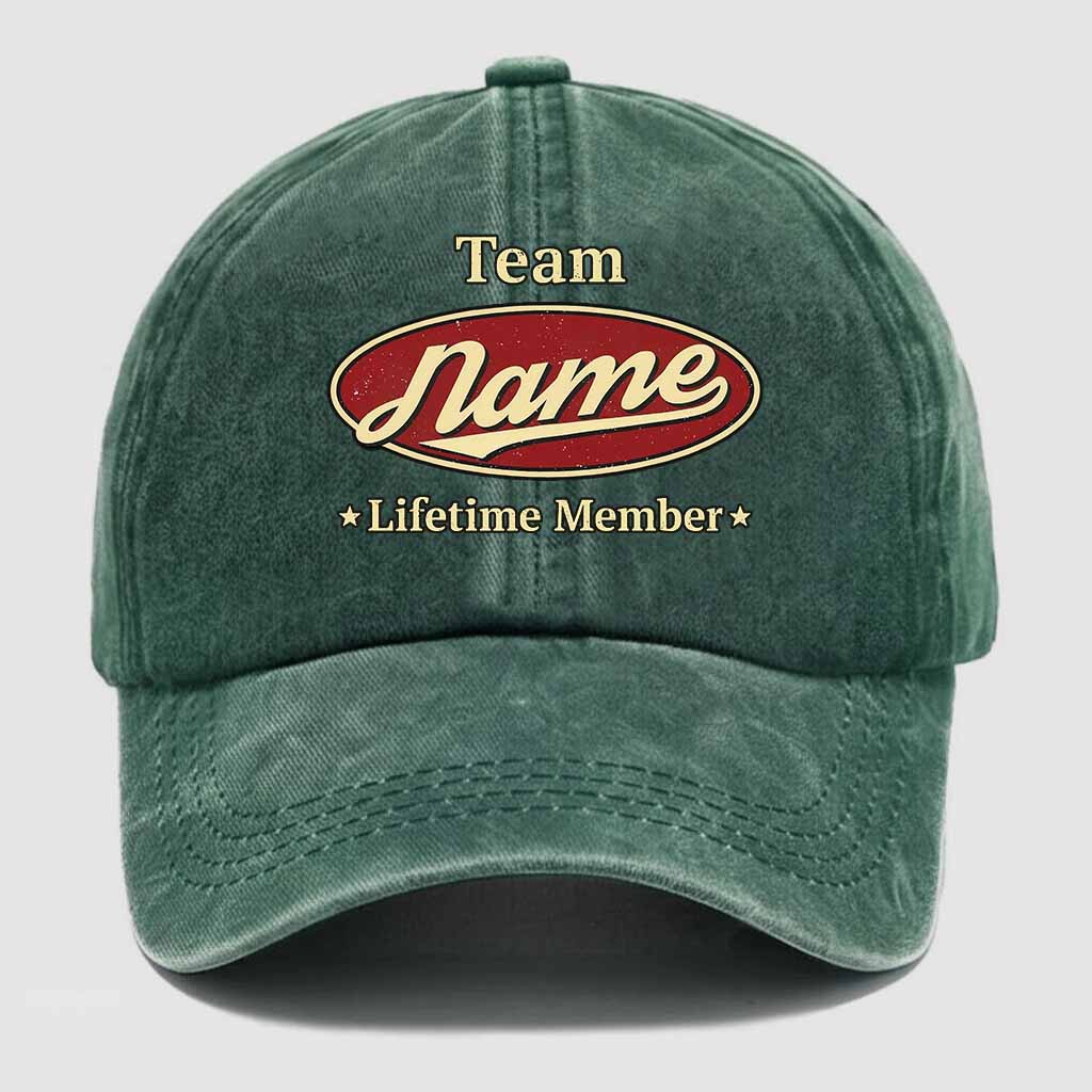 Personalized Team Lifetime Member Washed Baseball Cap